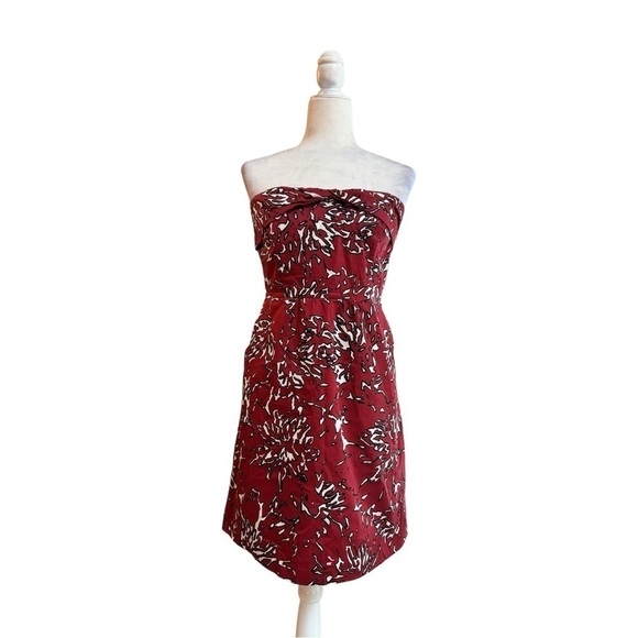 The Limited Red Coral Animal Print Strapless Mini Womens Size 8 Pockets Beach - Picture 1 of 16